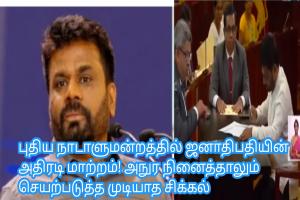 புதிய நாடாளுமன்றத்தில் ஜனாதிபதியின் அதிரடி மாற்றம்! அநுர நினைத்தாலும் செயற்படுத்த முடியாத சிக்கல்