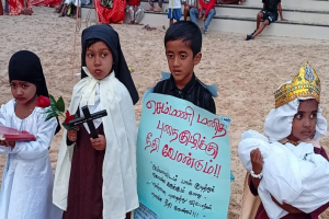 செம்மணி புதைகுழிக்கு நீதி கோரி கண்கலங்க வைத்த சிறுவன்!